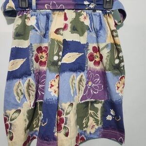 Vintage Capacity Floral Postage Stamp-Look Shorts W Tie. Size Small. 100% Cotton